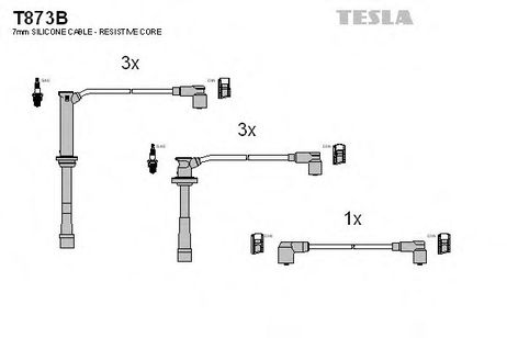 фото Tesla T873B Комплект высоковольтных проводов Tesla T873B Комплект высоковольтных проводов