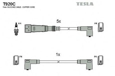 фото Tesla T920C Комплект высоковольтных проводов Tesla T920C Комплект высоковольтных проводов