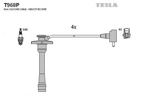 фото Tesla T968P Комплект высоковольтных проводов Tesla T968P Комплект высоковольтных проводов