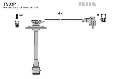 фото Tesla T983P Комплект высоковольтных проводов Tesla T983P Комплект высоковольтных проводов