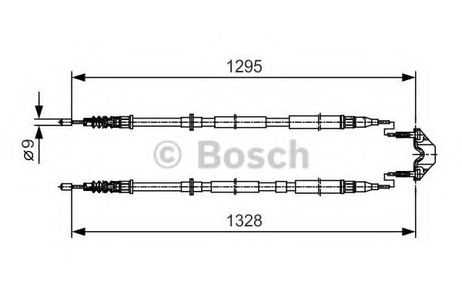 фото Bosch 1 987 477 908 Трос стояночного тормоза | зад прав/лев | Bosch 1 987 477 908 Трос стояночного тормоза | зад прав/лев |