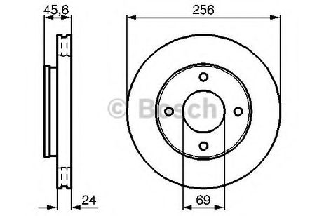фото Bosch 0 986 479 187 Диск тормозной | перед | Bosch 0 986 479 187 Диск тормозной | перед |
