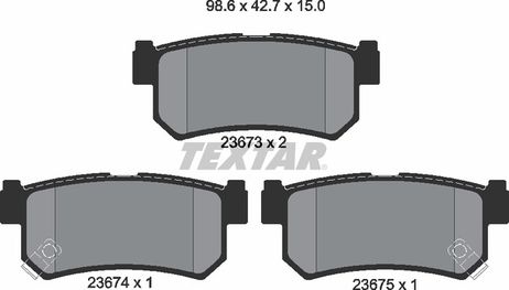 фото Textar 2367301 Колодки тормозные дисковые | зад | Textar 2367301 Колодки тормозные дисковые | зад |