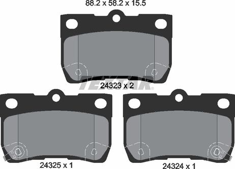 фото Textar 2432301 Колодки тормозные дисковые | зад | Textar 2432301 Колодки тормозные дисковые | зад |