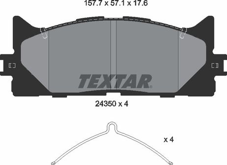 фото Textar 2435001 Колодки тормозные дисковые | перед | Textar 2435001 Колодки тормозные дисковые | перед |
