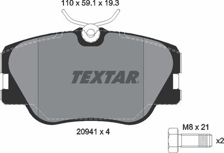 фото Textar 2094102 Колодки тормозные дисковые с противошумной пластиной Q+ | перед | Textar 2094102 Колодки тормозные дисковые с противошумной пластиной Q+ | перед |