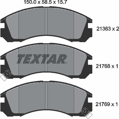 фото Textar 2136301 Колодки тормозные дисковые | перед | Textar 2136301 Колодки тормозные дисковые | перед |