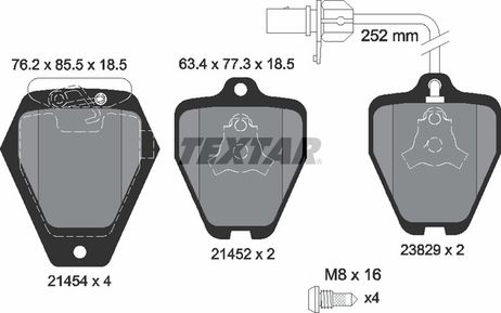 фото Textar 2145401 Колодки тормозные дисковые | перед | Textar 2145401 Колодки тормозные дисковые | перед |