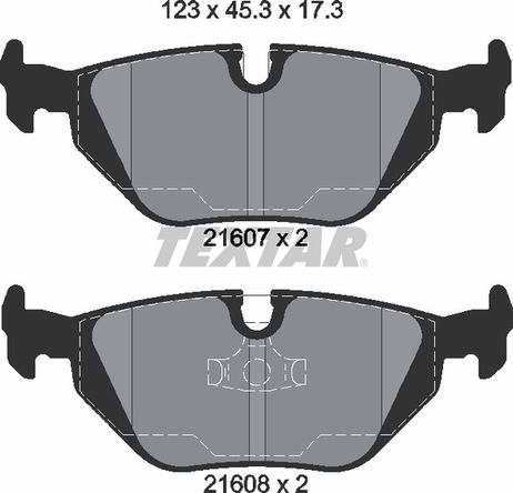 фото Textar 2160702 Колодки тормозные дисковые с противошумной пластиной Q+ | зад | Textar 2160702 Колодки тормозные дисковые с противошумной пластиной Q+ | зад |