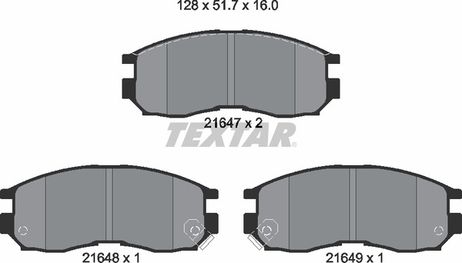 фото Textar 2164701 Колодки тормозные дисковые | перед | Textar 2164701 Колодки тормозные дисковые | перед |