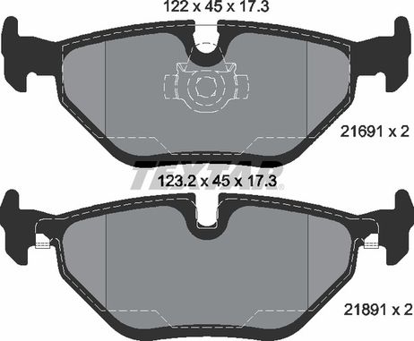 фото Textar 2169103 Колодки тормозные дисковые с противошумной пластиной Q+ | зад | Textar 2169103 Колодки тормозные дисковые с противошумной пластиной Q+ | зад |