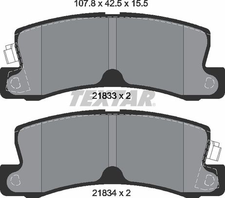 фото Textar 2183301 Колодки тормозные дисковые | зад | Textar 2183301 Колодки тормозные дисковые | зад |