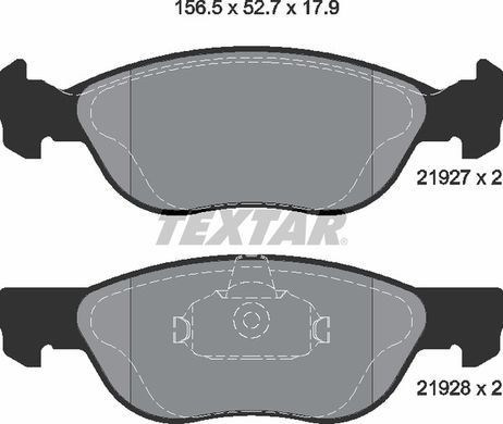 фото Textar 2192703 Колодки тормозные дисковые с противошумной пластиной Q+ | перед | Textar 2192703 Колодки тормозные дисковые с противошумной пластиной Q+ | перед |