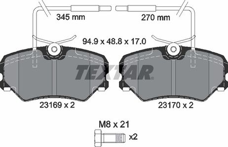 фото Textar 2316901 Колодки тормозные дисковые с противошумной пластиной Q+ | перед | Textar 2316901 Колодки тормозные дисковые с противошумной пластиной Q+ | перед |