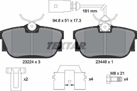 фото Textar 2322416 Колодки тормозные дисковые с противошумной пластиной Q+ | зад | Textar 2322416 Колодки тормозные дисковые с противошумной пластиной Q+ | зад |