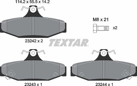 фото Textar 2324201 Колодки тормозные дисковые | зад | Textar 2324201 Колодки тормозные дисковые | зад |