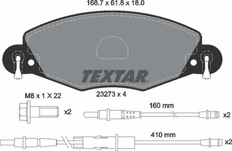 фото Textar 2327301 Колодки тормозные дисковые с противошумной пластиной Q+ | перед | Textar 2327301 Колодки тормозные дисковые с противошумной пластиной Q+ | перед |