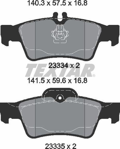 фото Textar 2333403 Колодки тормозные дисковые с противошумной пластиной Q+ | зад | Textar 2333403 Колодки тормозные дисковые с противошумной пластиной Q+ | зад |