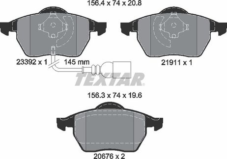 фото Textar 2339201 Колодки тормозные дисковые с противошумной пластиной Q+ | перед | Textar 2339201 Колодки тормозные дисковые с противошумной пластиной Q+ | перед |