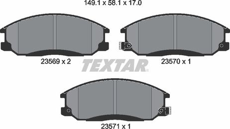 фото Textar 2356901 Колодки тормозные дисковые | перед | Textar 2356901 Колодки тормозные дисковые | перед |