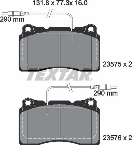 фото Textar 2357501 Колодки тормозные дисковые с противошумной пластиной Q+ | перед | Textar 2357501 Колодки тормозные дисковые с противошумной пластиной Q+ | перед |