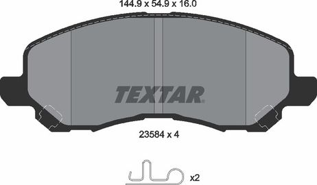 фото Textar 2358401 Колодки тормозные дисковые | перед | Textar 2358401 Колодки тормозные дисковые | перед |