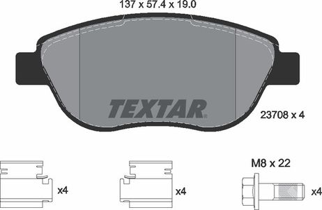 фото Textar 2370803 Колодки тормозные дисковые с противошумной пластиной Q+ | перед | Textar 2370803 Колодки тормозные дисковые с противошумной пластиной Q+ | перед |