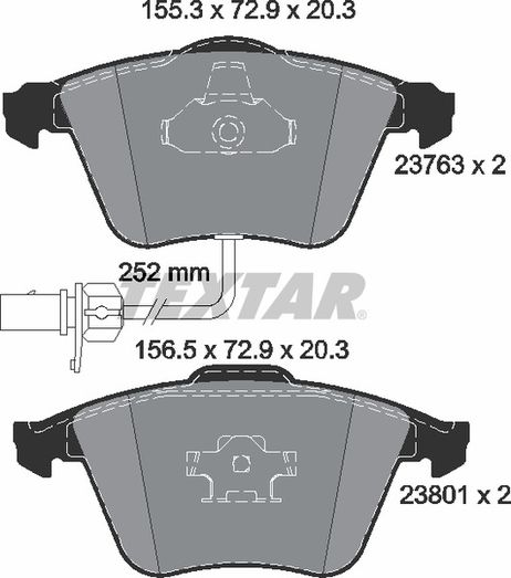 фото Textar 2376302 Колодки тормозные дисковые с противошумной пластиной Q+ | перед | Textar 2376302 Колодки тормозные дисковые с противошумной пластиной Q+ | перед |