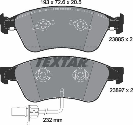 фото Textar 2388501 Колодки тормозные дисковые | перед | Textar 2388501 Колодки тормозные дисковые | перед |