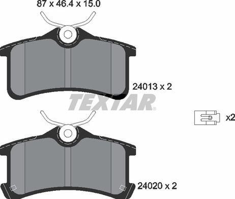 фото Textar 2401301 Колодки тормозные дисковые | зад | Textar 2401301 Колодки тормозные дисковые | зад |