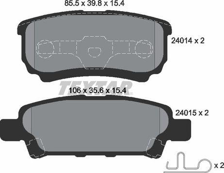 фото Textar 2401401 Колодки тормозные дисковые | зад | Textar 2401401 Колодки тормозные дисковые | зад |