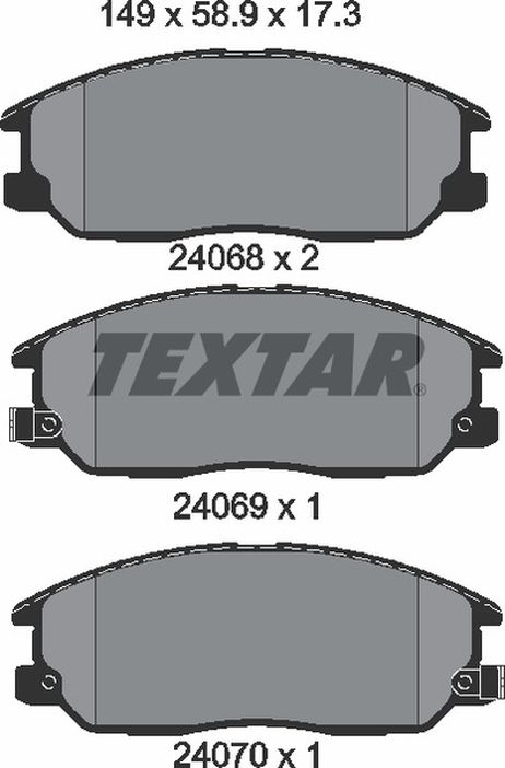 фото Textar 2406801 Колодки тормозные дисковые | перед | Textar 2406801 Колодки тормозные дисковые | перед |
