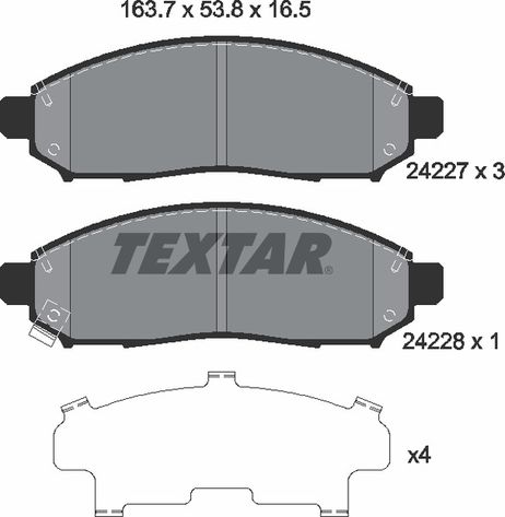 фото Textar 2422701 Колодки тормозные дисковые | перед | Textar 2422701 Колодки тормозные дисковые | перед |