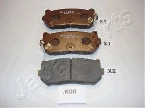 фото Japanparts PP-K00AF Колодки тормозные дисковые | зад | Japanparts PP-K00AF Колодки тормозные дисковые | зад |