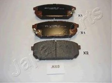 фото Japanparts PP-K03AF Колодки тормозные дисковые, комплект | зад | Japanparts PP-K03AF Колодки тормозные дисковые, комплект | зад |