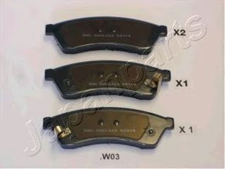 фото Japanparts PP-W03AF Колодки тормозные дисковые, комплект | зад | Japanparts PP-W03AF Колодки тормозные дисковые, комплект | зад |