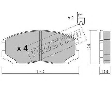 Trusting 230.1 Колодки тормозные дисковые | перед |