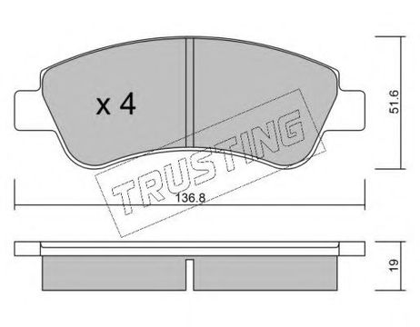 Trusting 336.0 Колодки тормозные дисковые | перед |