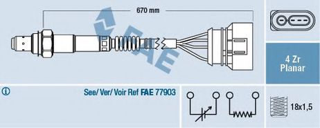 фото FAE 77302 Датчик кислородный FAE 77302 Датчик кислородный
