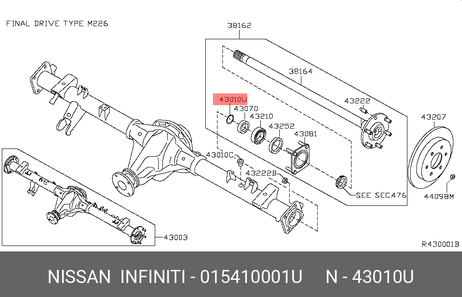 фото Nissan 01541-0001U Комплект подшипника ступицы колеса Nissan 01541-0001U Комплект подшипника ступицы колеса