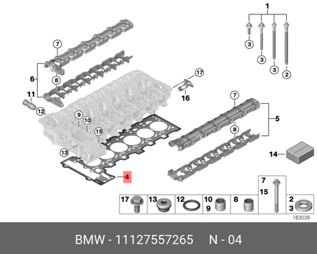 фото BMW 11 12 7 557 265 Прокладка, головка цилиндра BMW 11 12 7 557 265 Прокладка, головка цилиндра