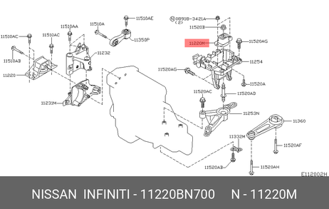 фото Nissan 11220-BN700 Опора амортизатора | зад лев | Nissan 11220-BN700 Опора амортизатора | зад лев |