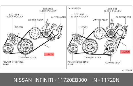 фото Nissan 11720EB300 Ремень ручейковый Nissan 11720EB300 Ремень ручейковый