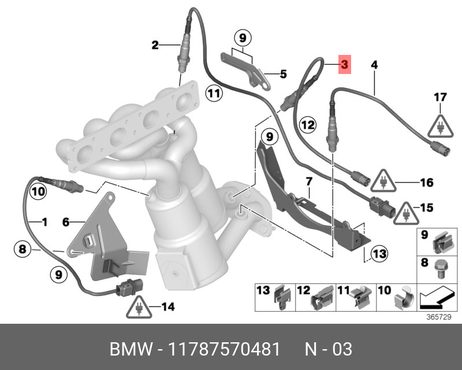 фото BMW 11 78 7 570 481 Датчик кислородный BMW 11 78 7 570 481 Датчик кислородный