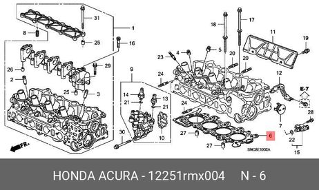 фото Honda 12251-RMX-004 Прокладка головки блока цилиндров Honda 12251-RMX-004 Прокладка головки блока цилиндров