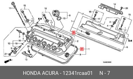 фото Honda 12341-RCA-A01 Прокладка крышки головки Honda 12341-RCA-A01 Прокладка крышки головки