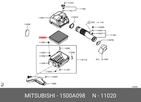 фото Mitsubishi 1500A098 Фильтр воздушный Mitsubishi 1500A098 Фильтр воздушный