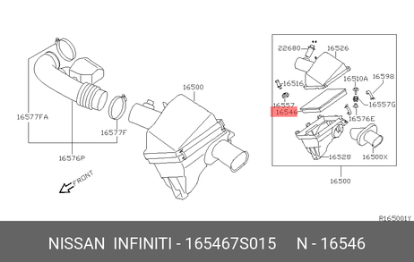 фото Nissan 16546-7S015 Фильтр воздушный Nissan 16546-7S015 Фильтр воздушный