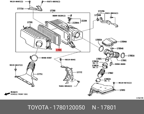 фото Toyota 17801-20050 Фильтр воздушный Toyota 17801-20050 Фильтр воздушный