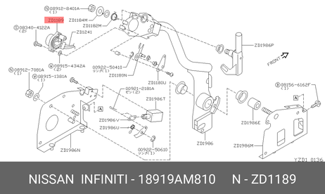 фото Nissan 18919-AM810 Датчик положения дроссельной заслонки Nissan 18919-AM810 Датчик положения дроссельной заслонки